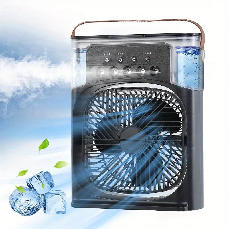 Ventilador enfriador y humidificador 3 en 1 para escritorio con luz LED