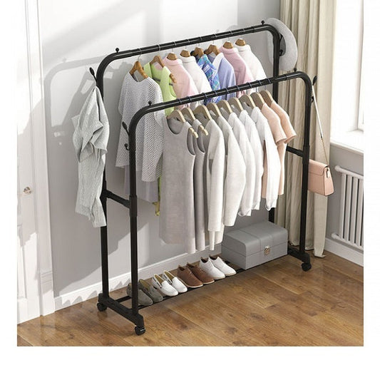 Rack organizador de ropa 2 tubos con hojas
