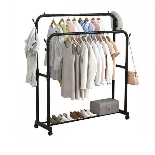 Rack organizador de ropa 2 tubos con hojas