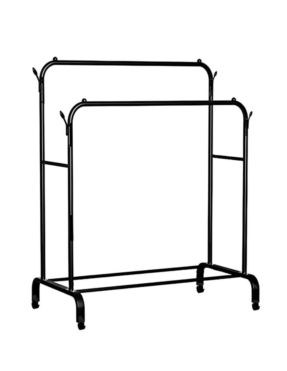 Rack organizador de ropa 2 tubos con hojas