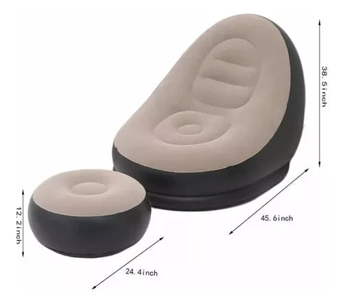 Sofa Inflable Impermeable Y Reposapiés