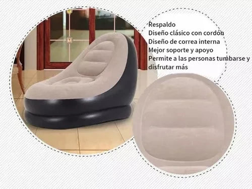 Sofa Inflable Impermeable Y Reposapiés