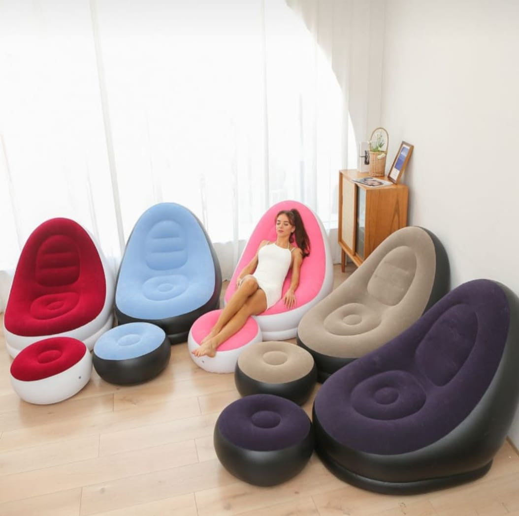 Sofa Inflable Impermeable Y Reposapiés